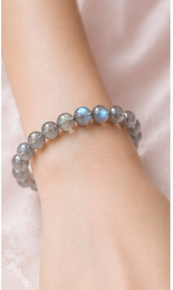 Grey Blue Moonstone Bracelet view 2