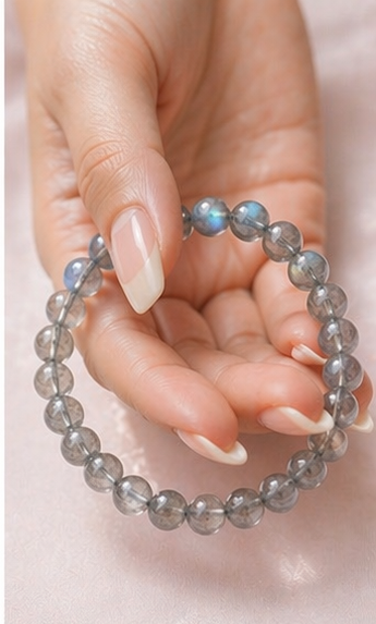 Grey Blue Moonstone Bracelet view 3