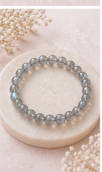 Grey Blue Moonstone Bracelet view 4