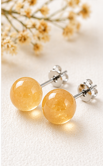 Sunlit Citrine Stud Earrings view 4