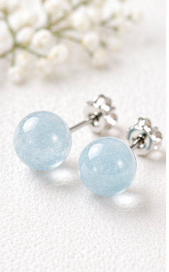 Aqua Veil Stud Earrings view 1