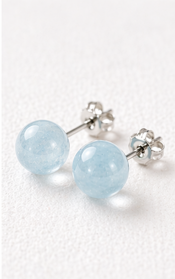 Aqua Veil Stud Earrings view 4