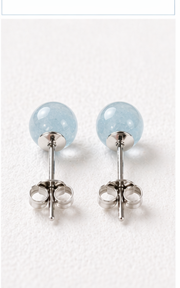 Aqua Veil Stud Earrings view 6