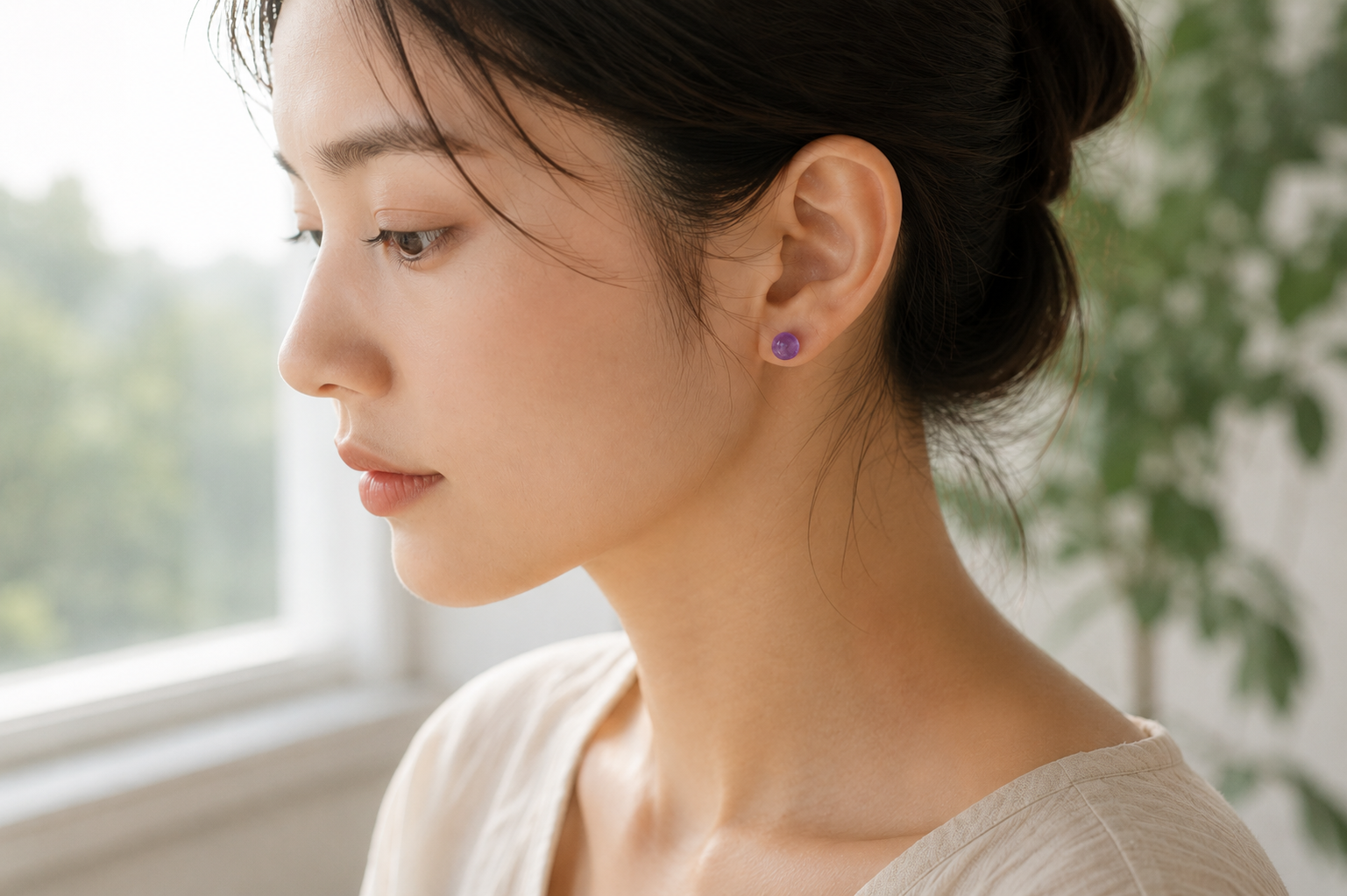 Amethyst Grace Stud Earrings