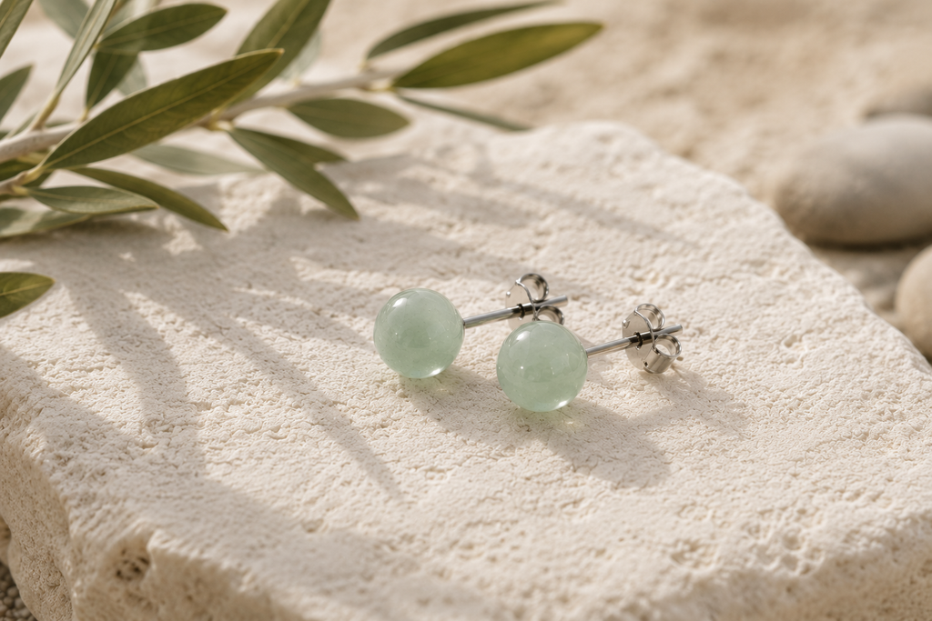 Verdant Glow Stud Earrings
