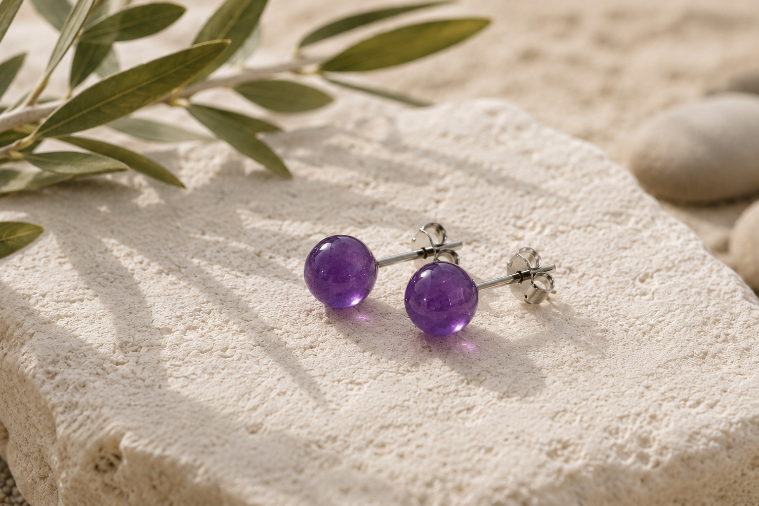 Amethyst Grace Stud Earrings