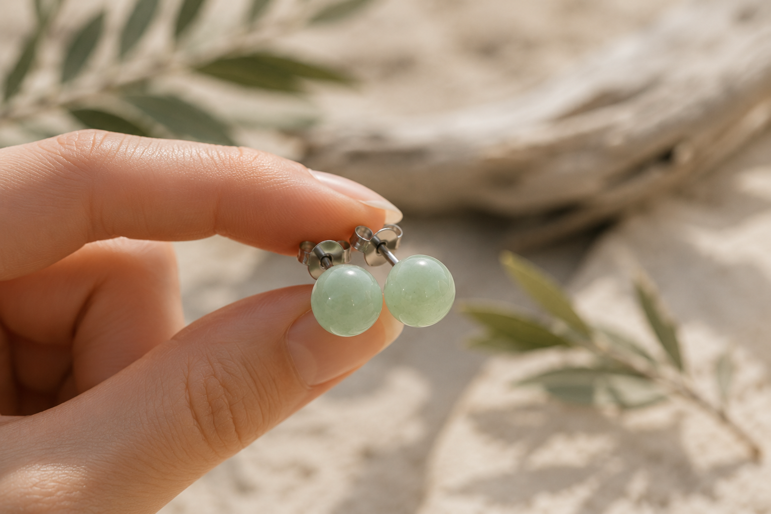 Verdant Glow Stud Earrings