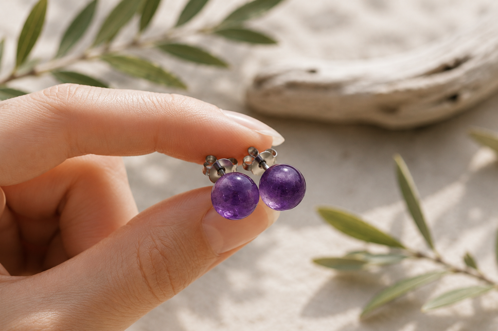 Amethyst Grace Stud Earrings