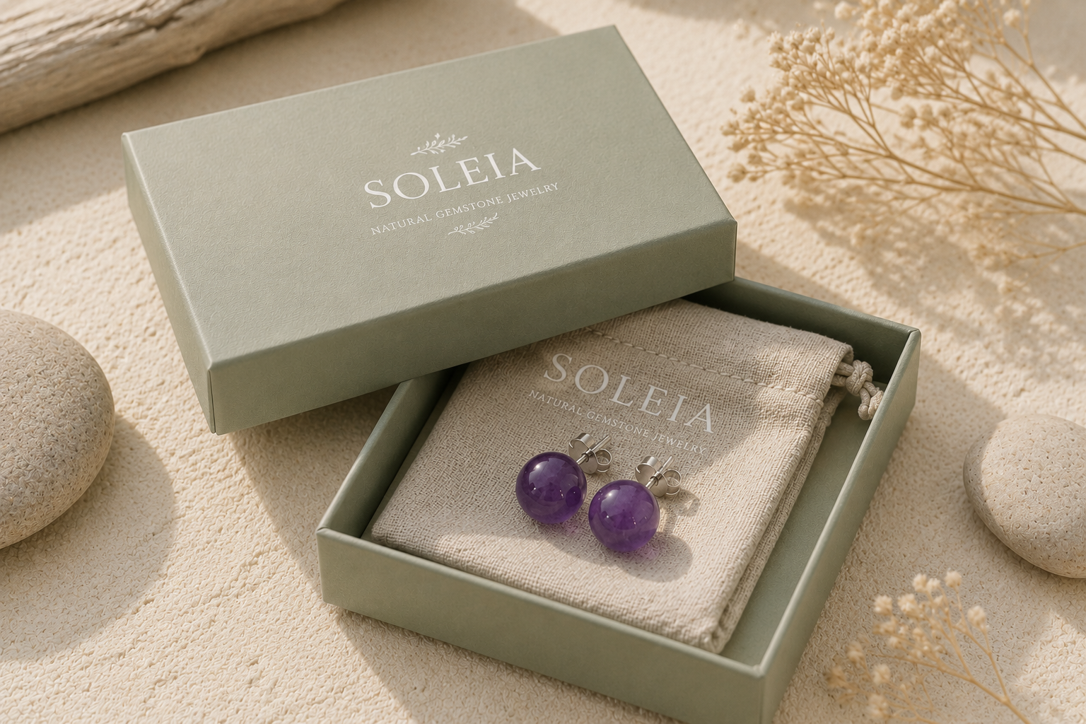 Amethyst Grace Stud Earrings