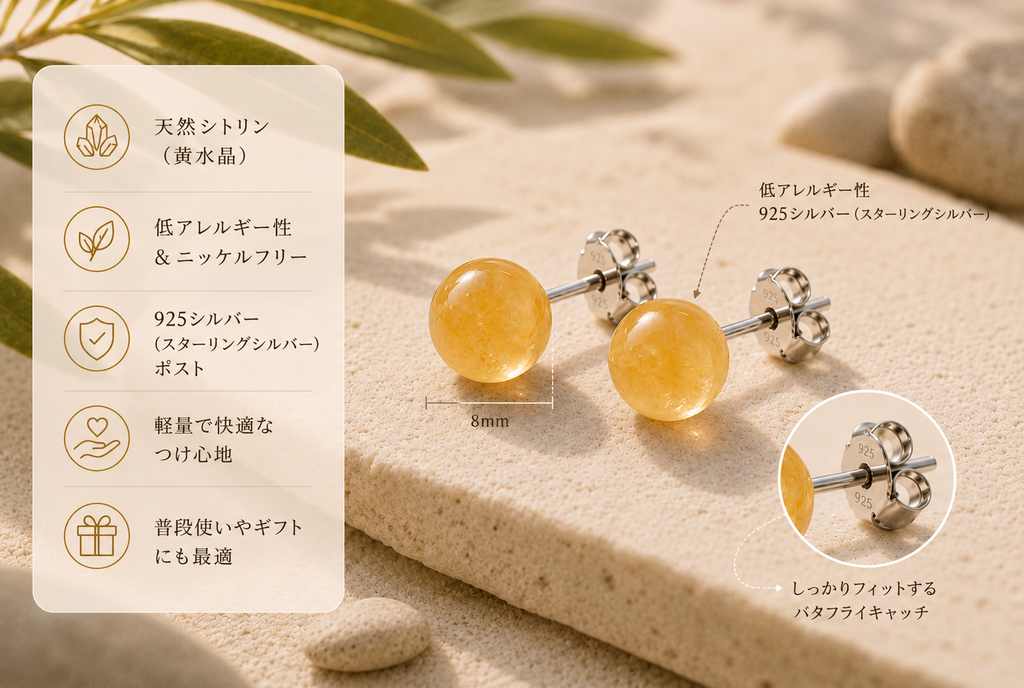 Sunlit Citrine Stud Earrings