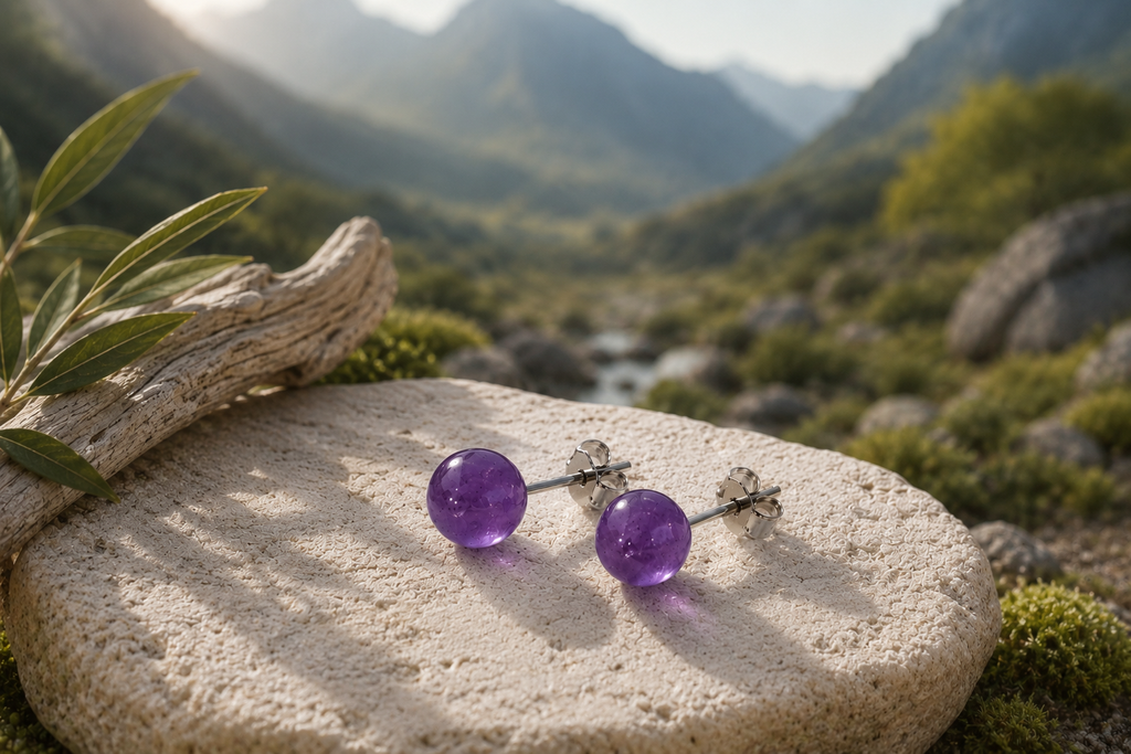Amethyst Grace Stud Earrings